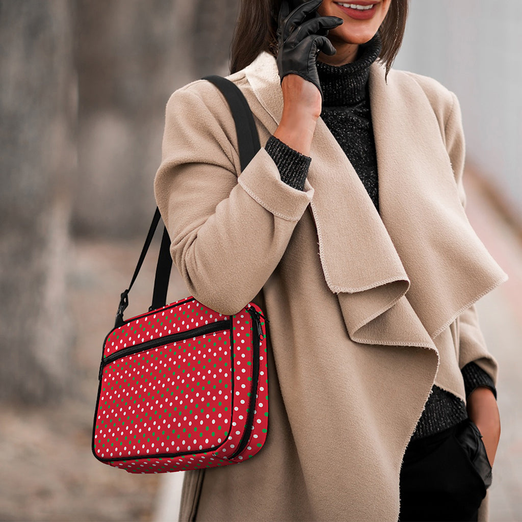 Christmas Polka Dot Pattern Print Double Strap Bible Bag