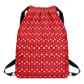 Christmas Polka Dot Pattern Print Drawstring Backpack