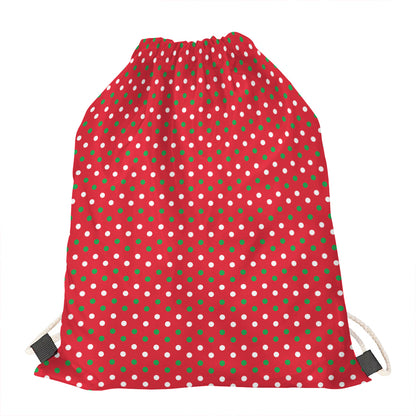 Christmas Polka Dot Pattern Print Drawstring Bag
