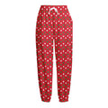 Christmas Polka Dot Pattern Print Fleece Lined Knit Pants