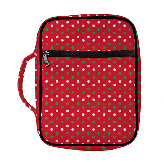 Christmas Polka Dot Pattern Print Front Pocket Bible Bag