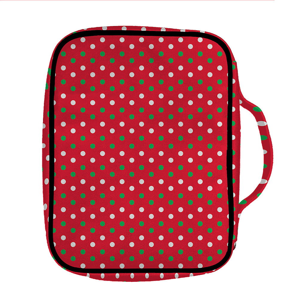 Christmas Polka Dot Pattern Print Front Pocket Bible Bag