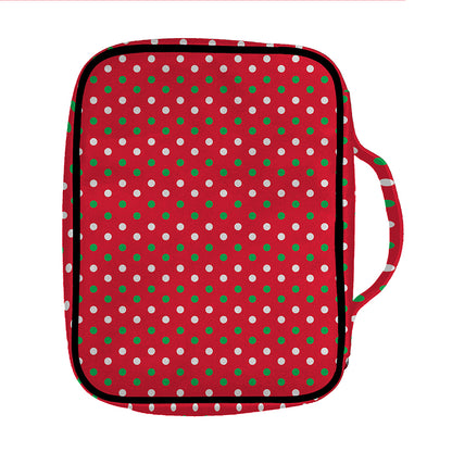 Christmas Polka Dot Pattern Print Front Pocket Bible Bag
