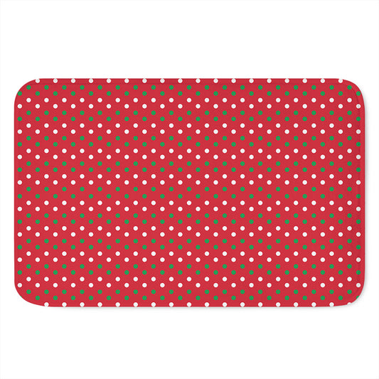 Christmas Polka Dot Pattern Print Indoor Door Mat