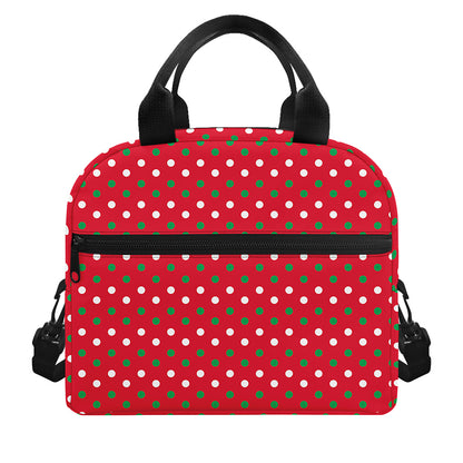 Christmas Polka Dot Pattern Print Insulated Lunch Bag