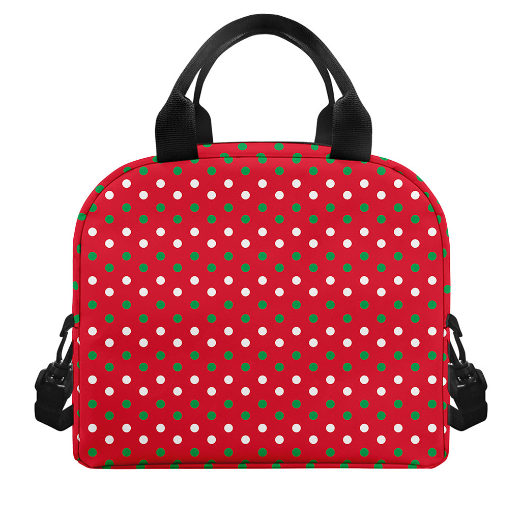 Christmas Polka Dot Pattern Print Insulated Lunch Bag