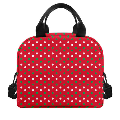 Christmas Polka Dot Pattern Print Insulated Lunch Bag
