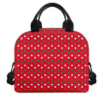 Christmas Polka Dot Pattern Print Insulated Lunch Bag