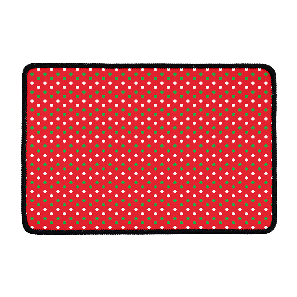 Christmas Polka Dot Pattern Print Kitchen Mat