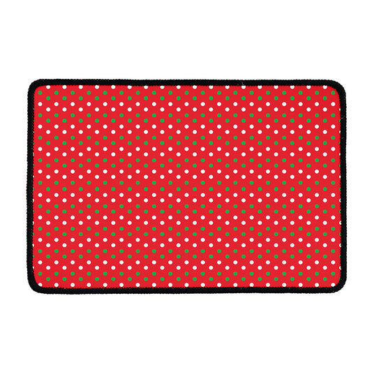 Christmas Polka Dot Pattern Print Kitchen Mat