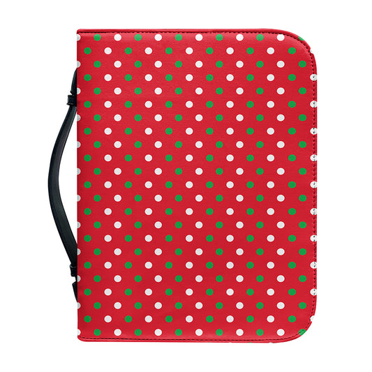 Christmas Polka Dot Pattern Print Leather Bible Cover
