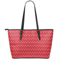 Christmas Polka Dot Pattern Print Leather Tote Bag With Zipper