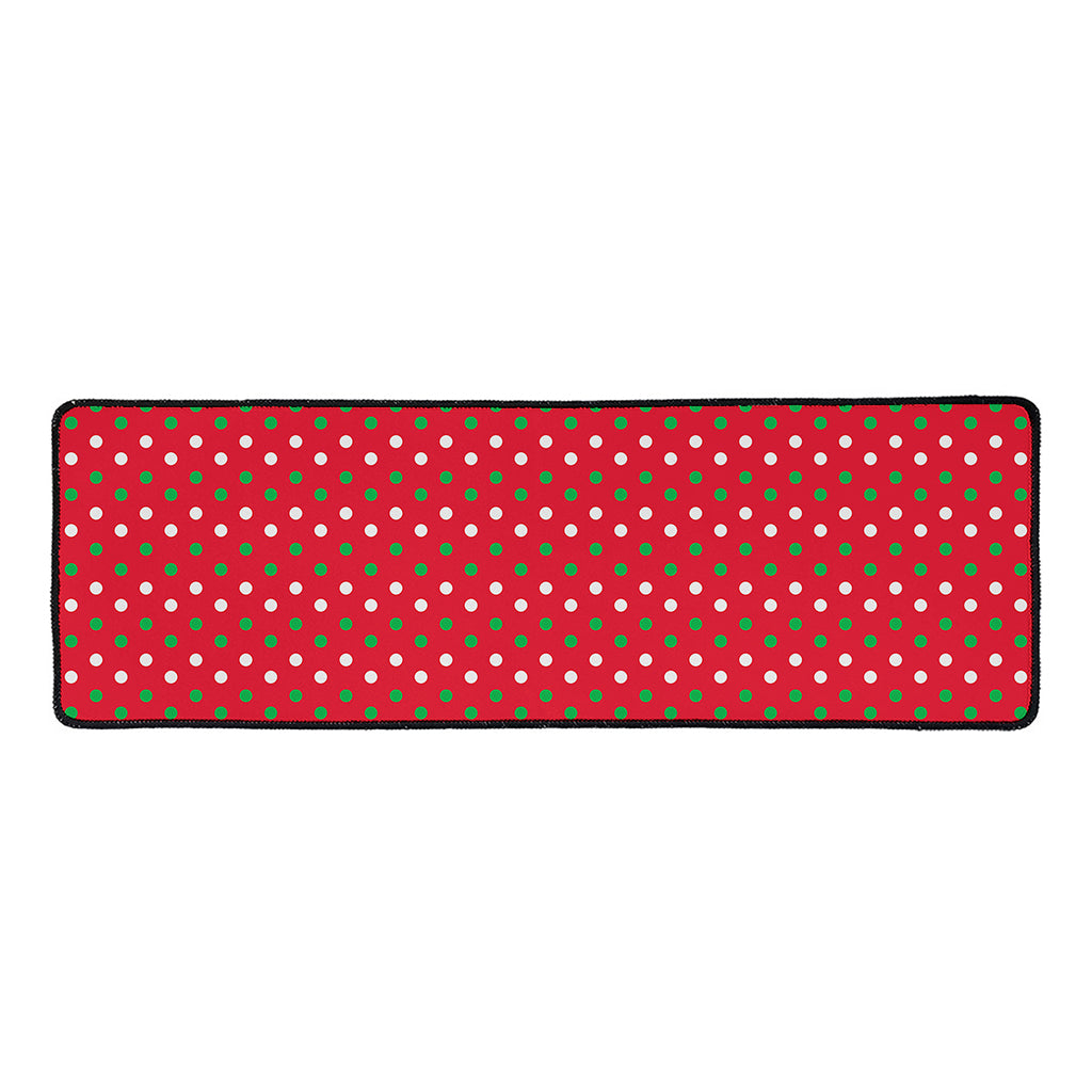 Christmas Polka Dot Pattern Print Long Kitchen Mat