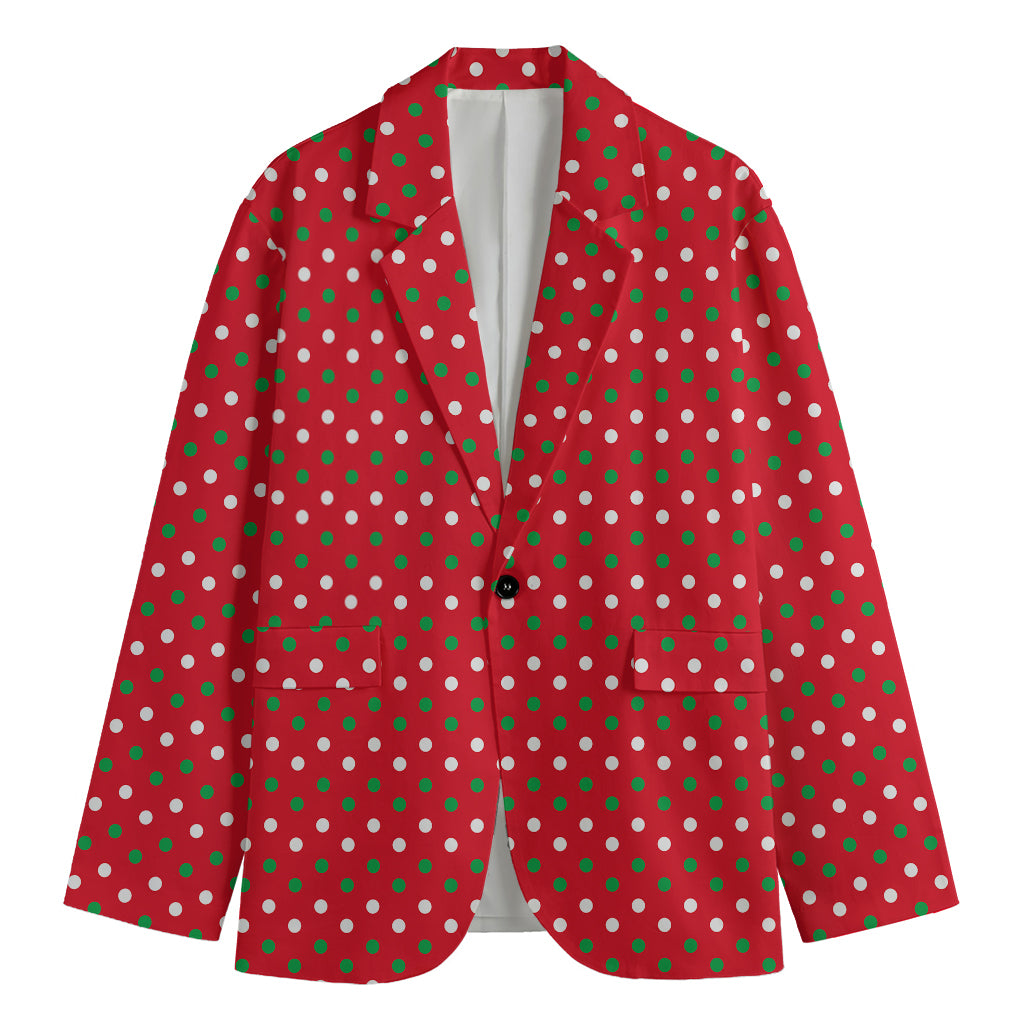 Christmas Polka Dot Pattern Print Men's Blazer