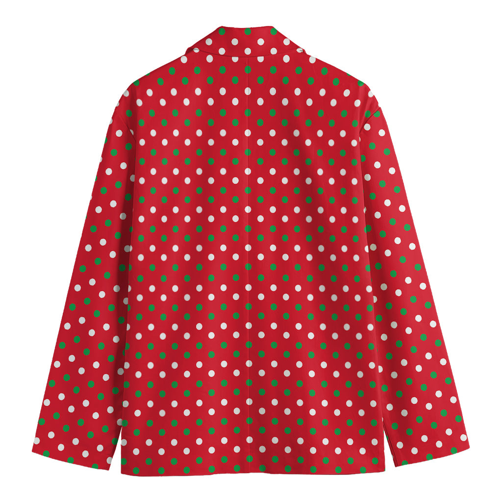 Christmas Polka Dot Pattern Print Men's Blazer