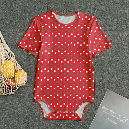 Christmas Polka Dot Pattern Print Men's Bodysuit