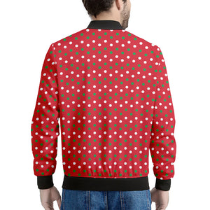 Christmas Polka Dot Pattern Print Men's Bomber Jacket