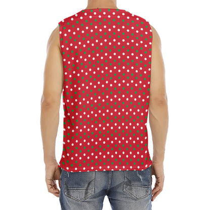 Christmas Polka Dot Pattern Print Men's Fitness Tank Top