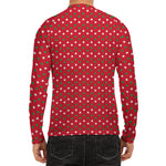 Christmas Polka Dot Pattern Print Men's Long Sleeve Rash Guard