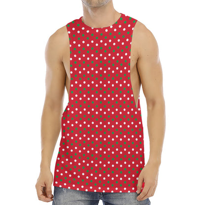 Christmas Polka Dot Pattern Print Men's Muscle Tank Top