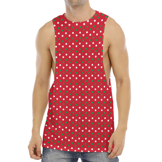 Christmas Polka Dot Pattern Print Men's Muscle Tank Top