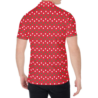Christmas Polka Dot Pattern Print Men's Shirt