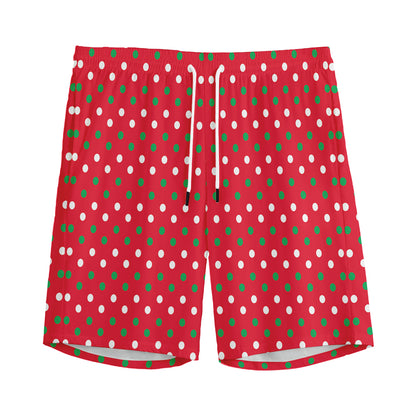 Christmas Polka Dot Pattern Print Men's Sports Shorts
