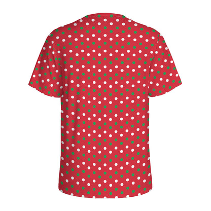 Christmas Polka Dot Pattern Print Men's Sports T-Shirt