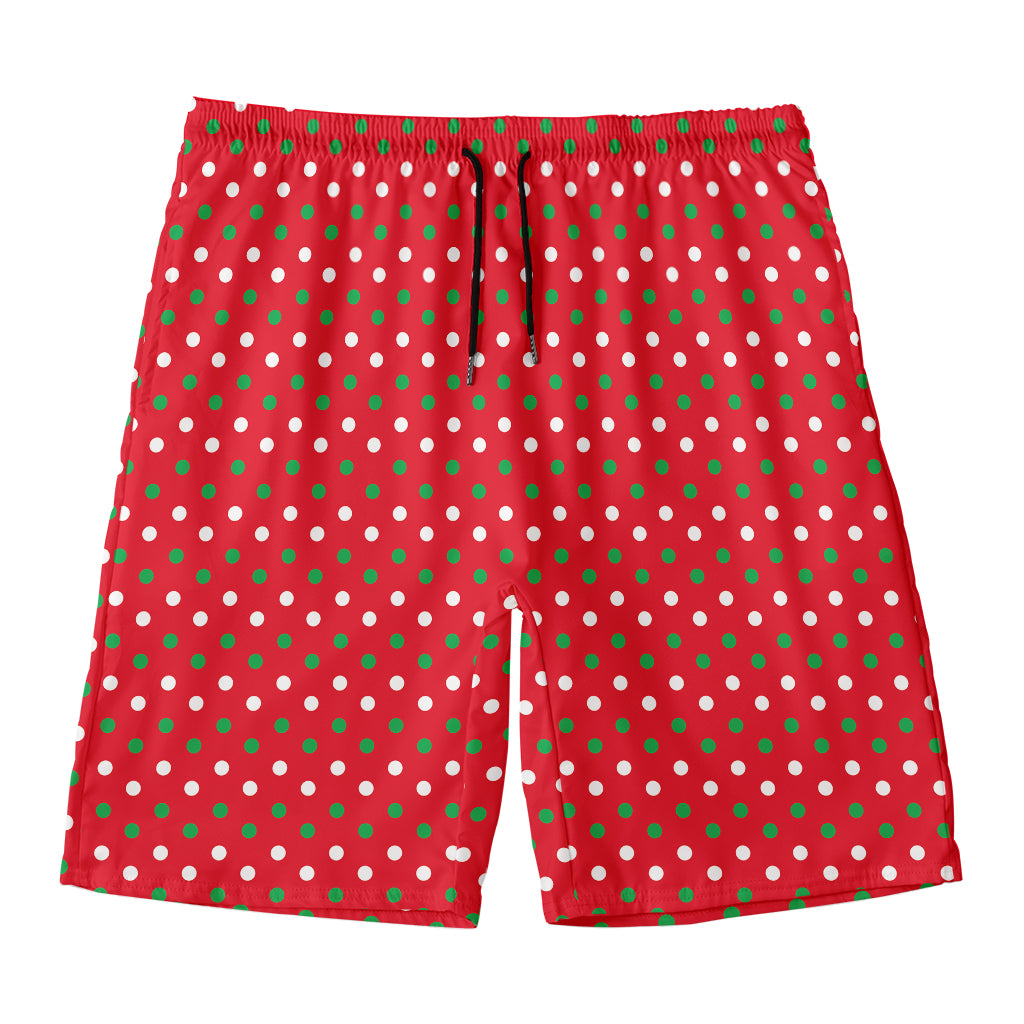 Christmas Polka Dot Pattern Print Men's Swim Trunks