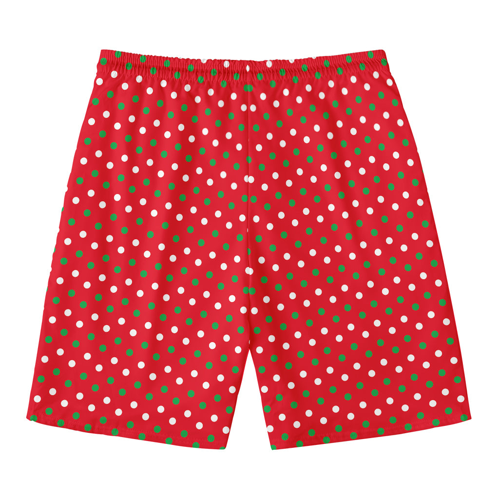 Christmas Polka Dot Pattern Print Men's Swim Trunks
