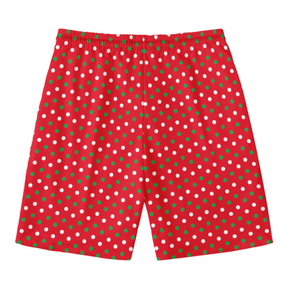 Christmas Polka Dot Pattern Print Men's Swim Trunks