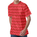 Christmas Polka Dot Pattern Print Men's Velvet T-Shirt