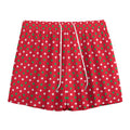Christmas Polka Dot Pattern Print Mesh Shorts