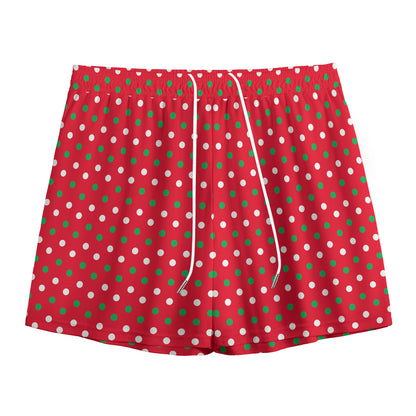 Christmas Polka Dot Pattern Print Mesh Shorts