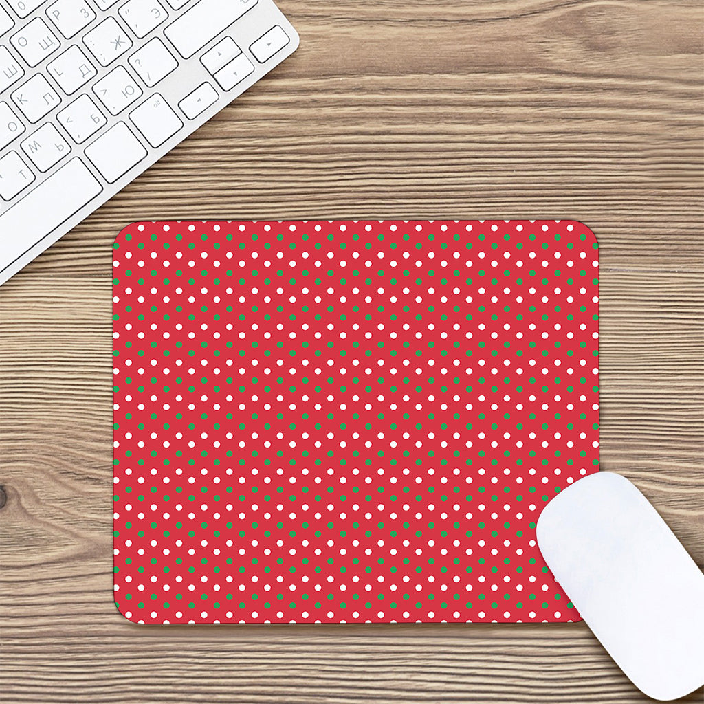 Christmas Polka Dot Pattern Print Mouse Pad
