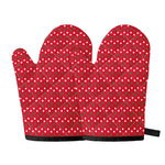Christmas Polka Dot Pattern Print Oven Mitts