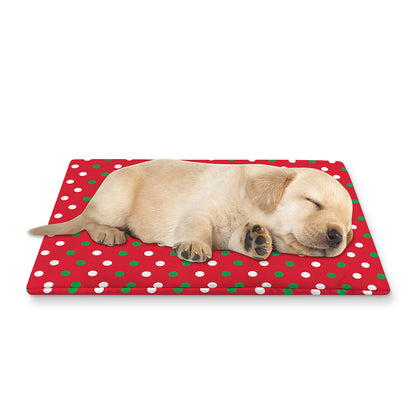Christmas Polka Dot Pattern Print Pet Cooling Mat Cover