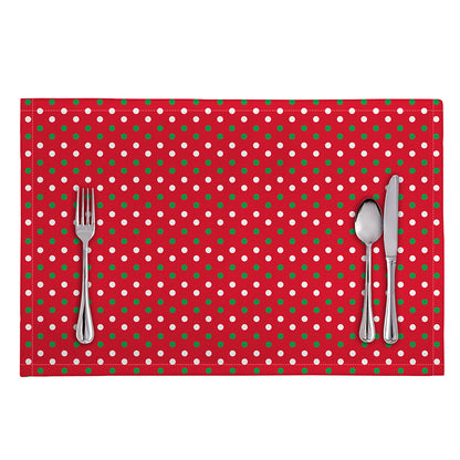Christmas Polka Dot Pattern Print Placemat