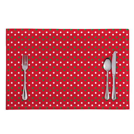 Christmas Polka Dot Pattern Print Placemat