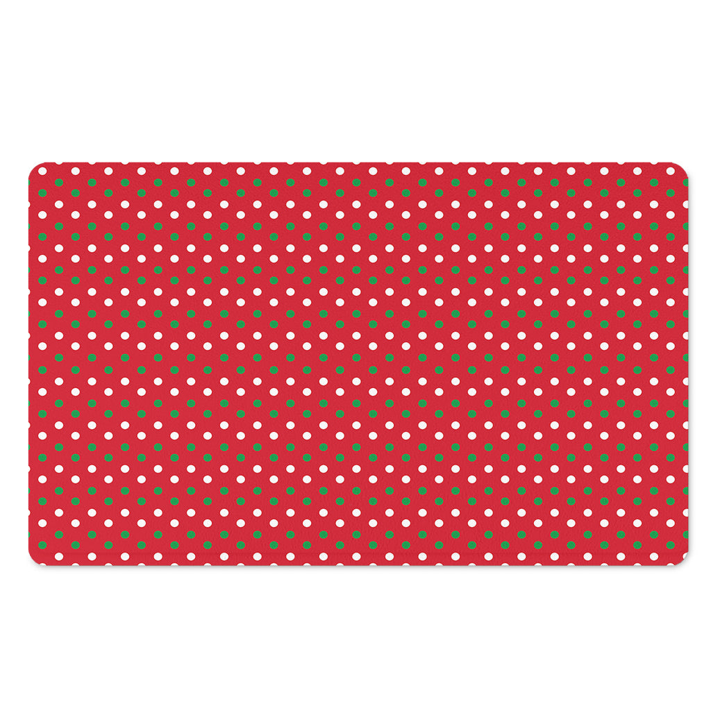 Christmas Polka Dot Pattern Print Polyester Doormat