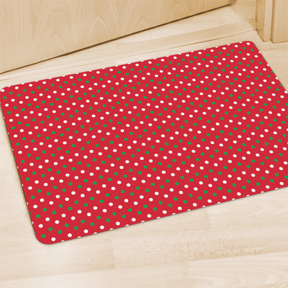 Christmas Polka Dot Pattern Print Polyester Doormat