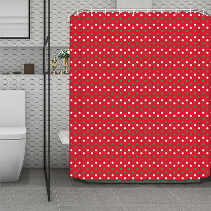 Christmas Polka Dot Pattern Print Polyester Shower Curtain