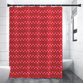 Christmas Polka Dot Pattern Print Premium Shower Curtain