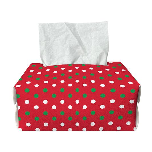 Christmas Polka Dot Pattern Print Rectangle Tissue Box Cover