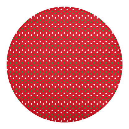 Christmas Polka Dot Pattern Print Round Blanket
