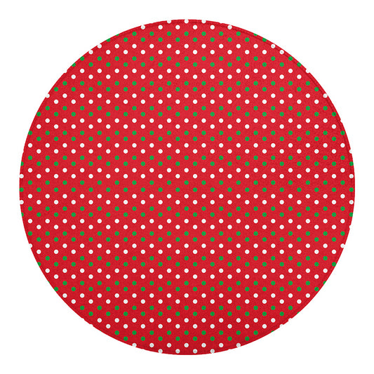 Christmas Polka Dot Pattern Print Round Blanket