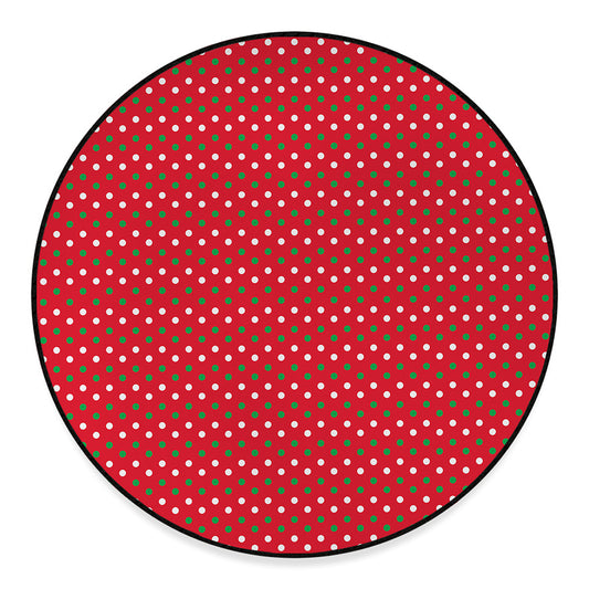 Christmas Polka Dot Pattern Print Round Floor Mat