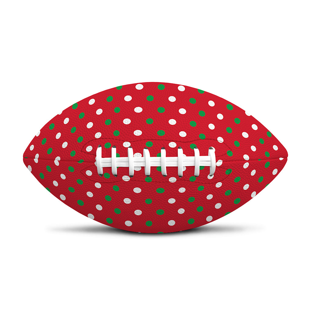 Christmas Polka Dot Pattern Print Rugby Ball