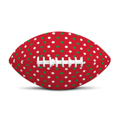 Christmas Polka Dot Pattern Print Rugby Ball