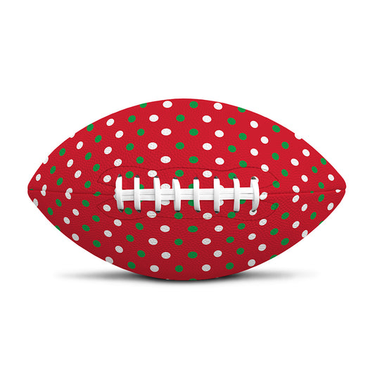 Christmas Polka Dot Pattern Print Rugby Ball